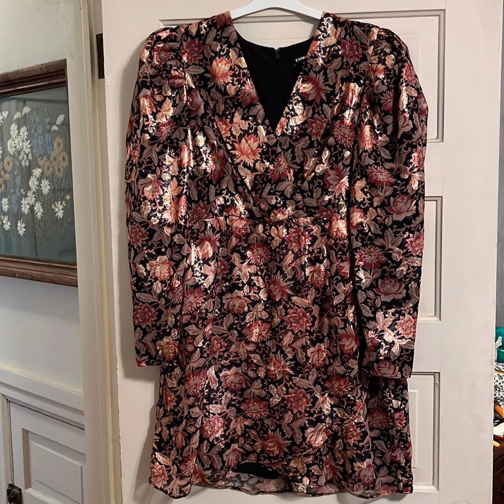 Metallic Print Dress